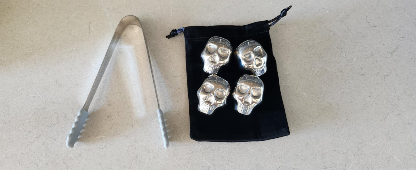 Men's Republic Ice Cube Skulls - 4 Pieces Stainless Steel
