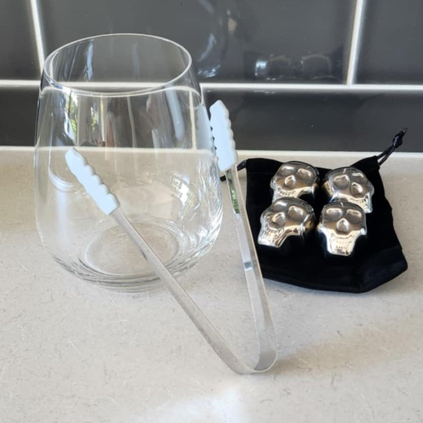 Men's Republic Ice Cube Skulls - 4 Pieces Stainless Steel