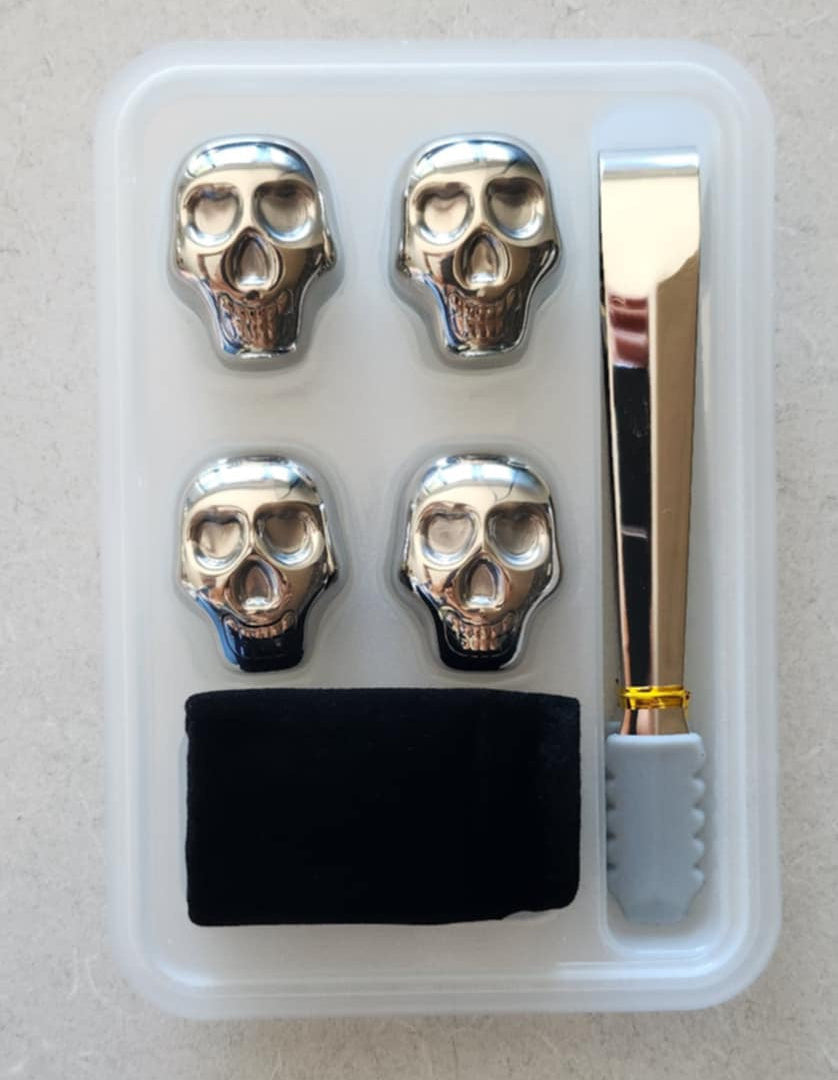 Men's Republic Ice Cube Skulls - 4 Pieces Stainless Steel