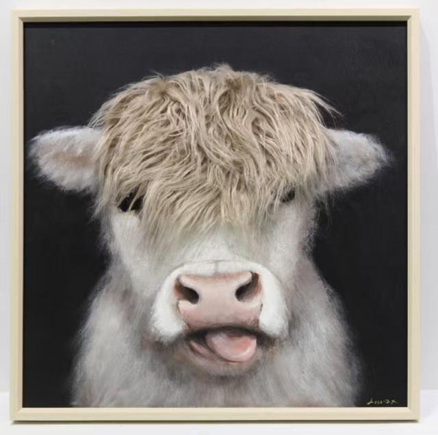 Framed Art Cow Print with texture Hair - Oct 26