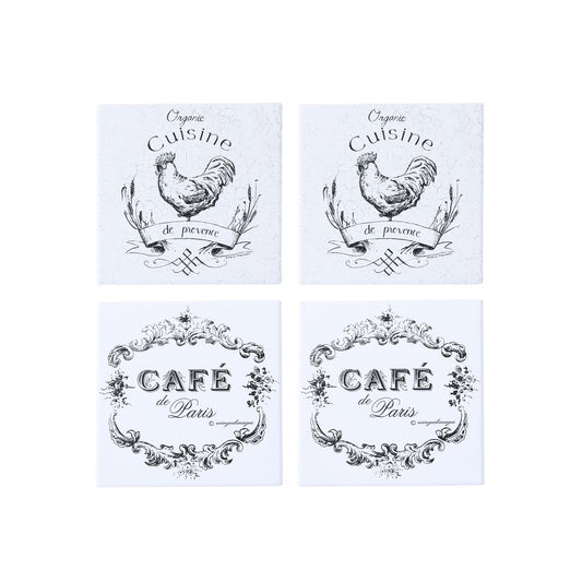 Coasters x 4 - Cuisine / Cafe Square Matt - Oct 26