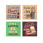 Coasters x 4 - Beer Square Matt - Oct 26