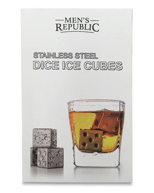 Men's Republic Ice Cube Dice - 4 Pieces Stainless Steel