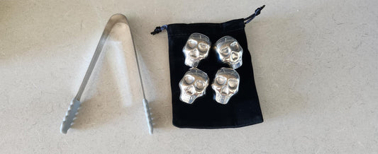 Men's Republic Ice Cube Skulls - 4 Pieces Stainless Steel