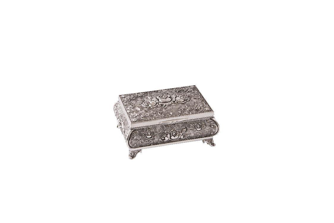 Jewellery Box Queen Anne 4.5" Silver Plated
