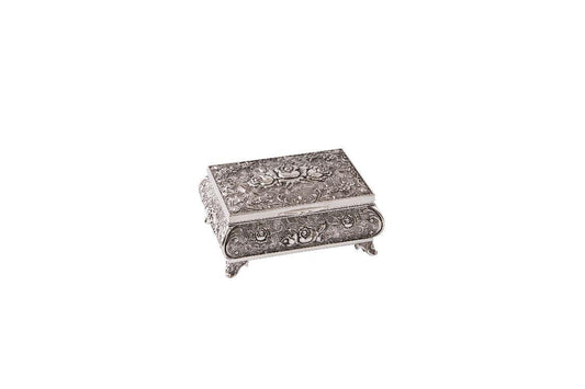 Jewellery Box Queen Anne 4.5" Silver Plated