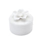 Trinket Box Ceramic Round with White Flower 8 x 7.8cm - Oct 26