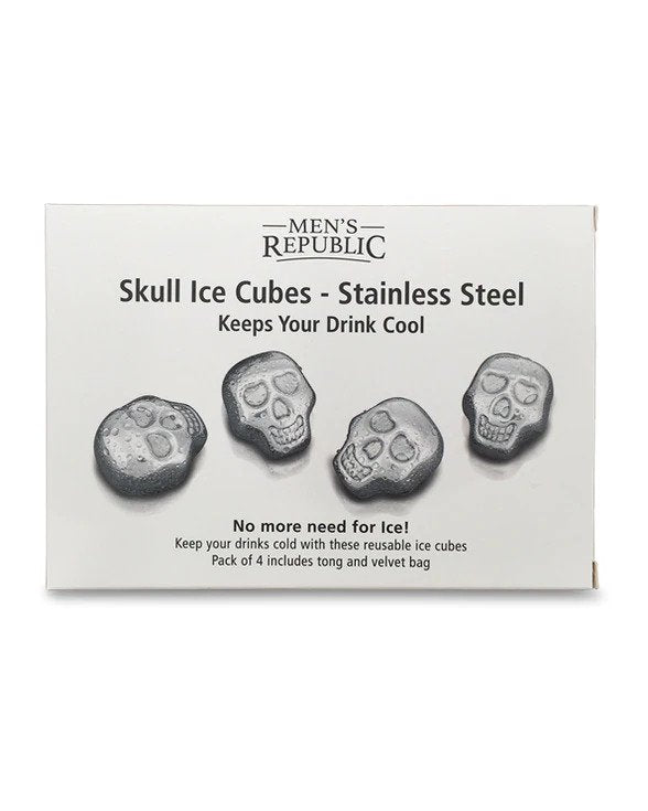 Men's Republic Ice Cube Skulls - 4 Pieces Stainless Steel