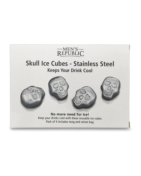 Men's Republic Ice Cube Skulls - 4 Pieces Stainless Steel