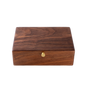 Wooden box with a gold lock on a white background
