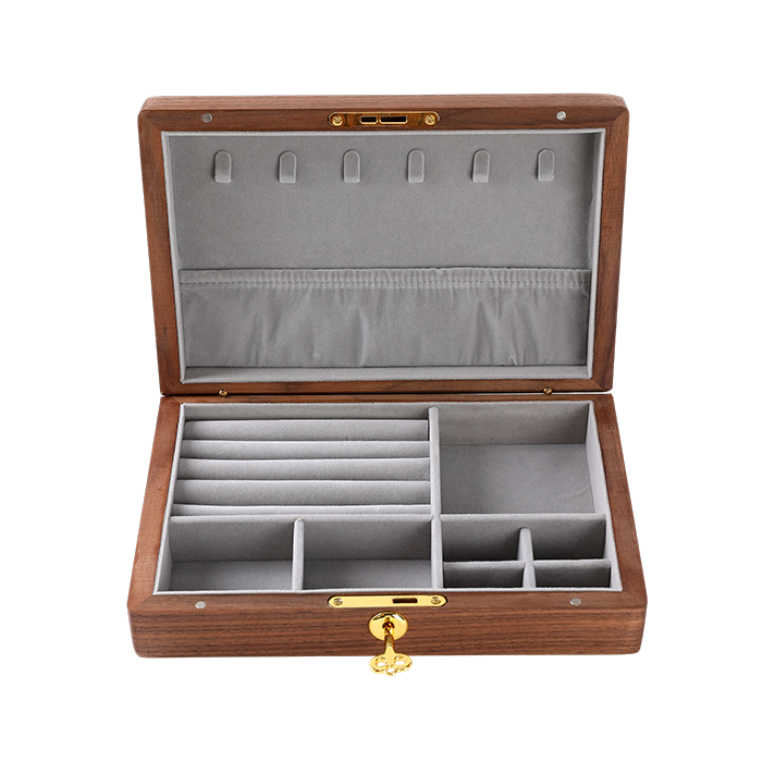Jewellery Box Black Walnut Wood Single Level