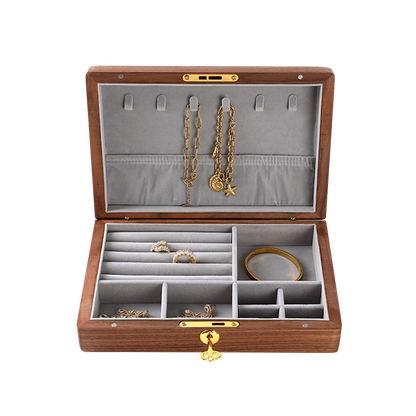 Jewellery Box Black Walnut Wood Single Level
