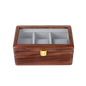 Wooden jewelry box with glass top on a white background
