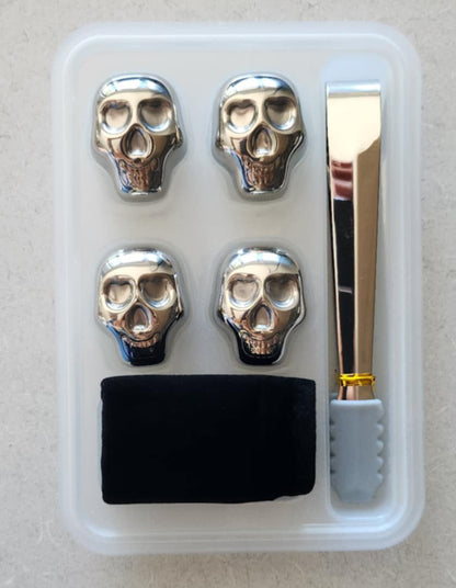 Men's Republic Ice Cube Skulls - 4 Pieces Stainless Steel