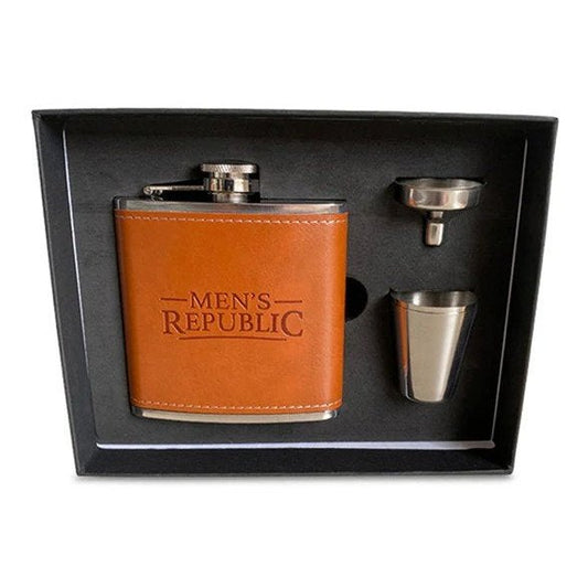 Men's Republic Hip Flask, Funnel and 2 Cups