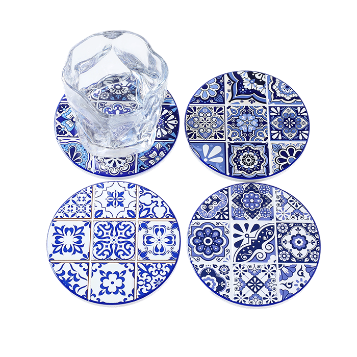 Coasters x 4 - Round Mosaic 2