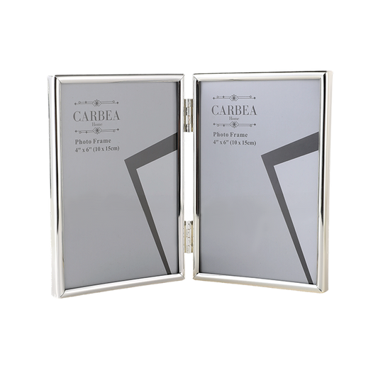 Silver Picture Frame Double 4"x 6"