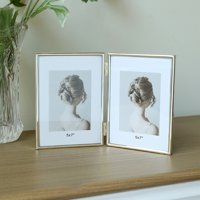 Silver Picture Frame Double 5"x 7"