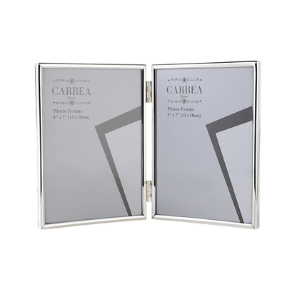 Silver Picture Frame Double 5"x 7"