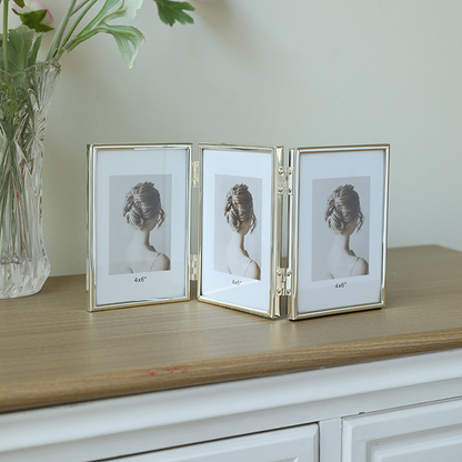 Silver Picture Frame Triple 4"x 6"