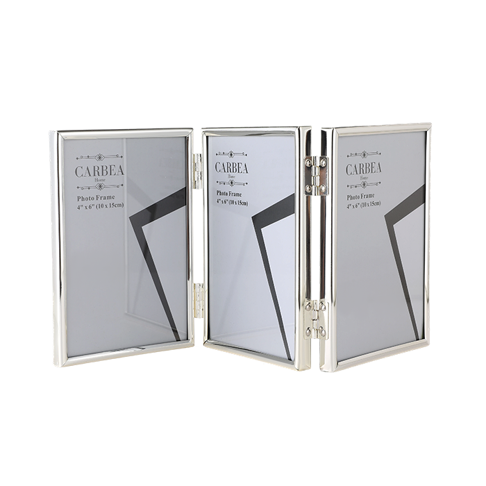 Silver Picture Frame Triple 4"x 6"