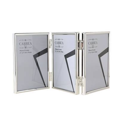 Silver Picture Frame Triple 4"x 6"