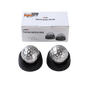 Golf ball-shaped ice cubes with packaging on a white background