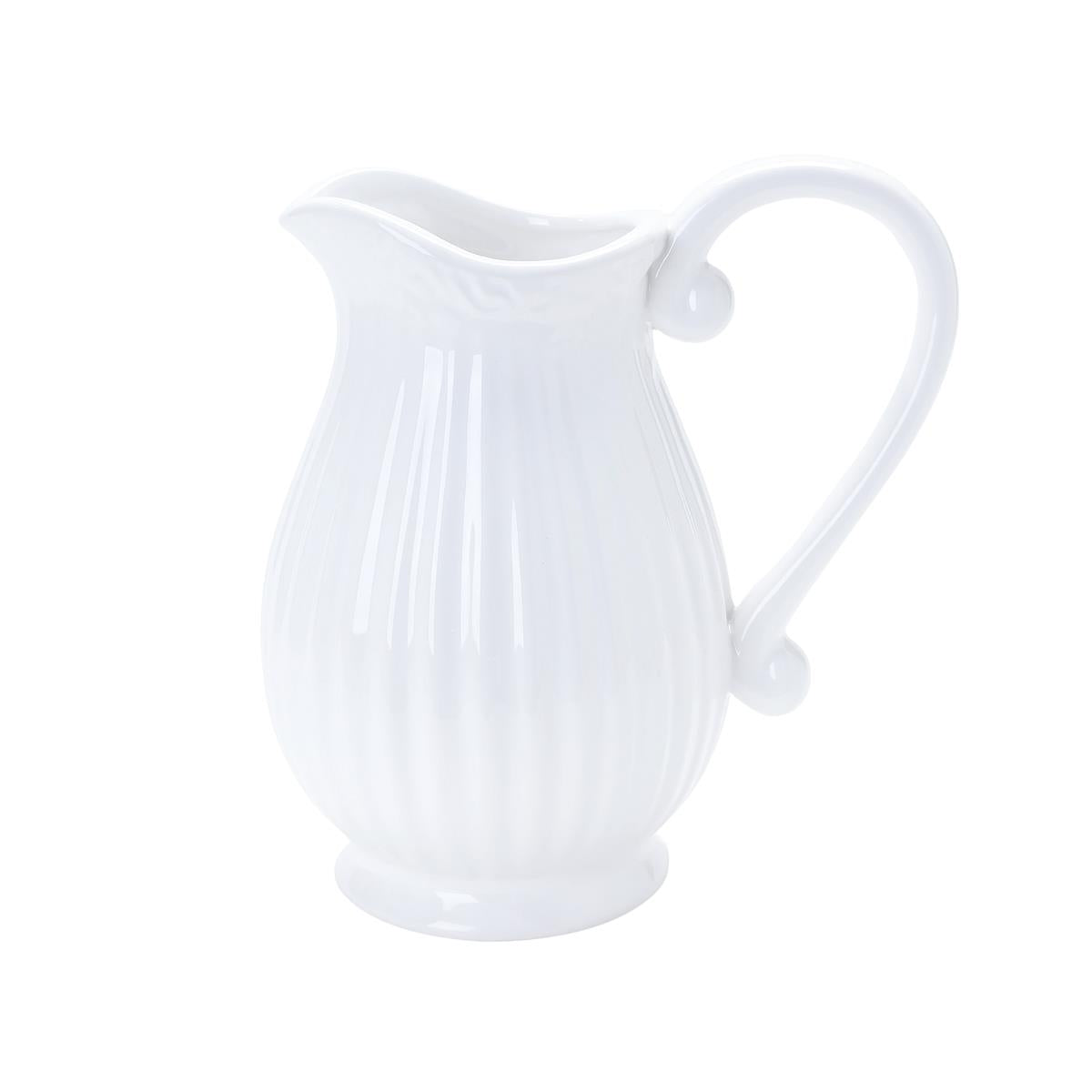 Ceramic White Jug 20 x 10 x 20cm - Oct 26
