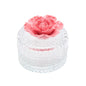 Trinket Box Glass Round with Pink Flower 8 x 7.8cm - Oct 26